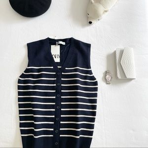Zara striped knit vest